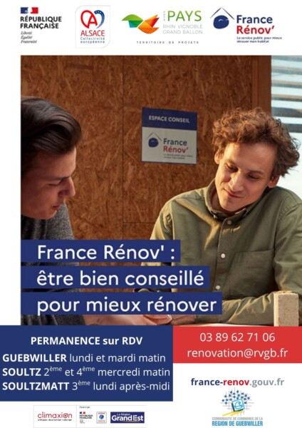 Nouvelles permanences de l’Espace Conseil France Rénov’