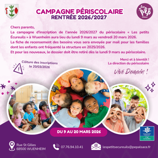 Campagne périscolaire 2026/2027
